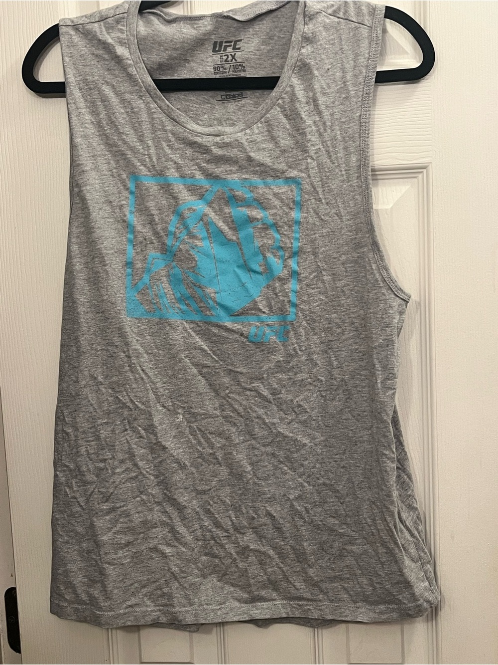 UFC Gray Tank with Teal Graphic Muscle Tee